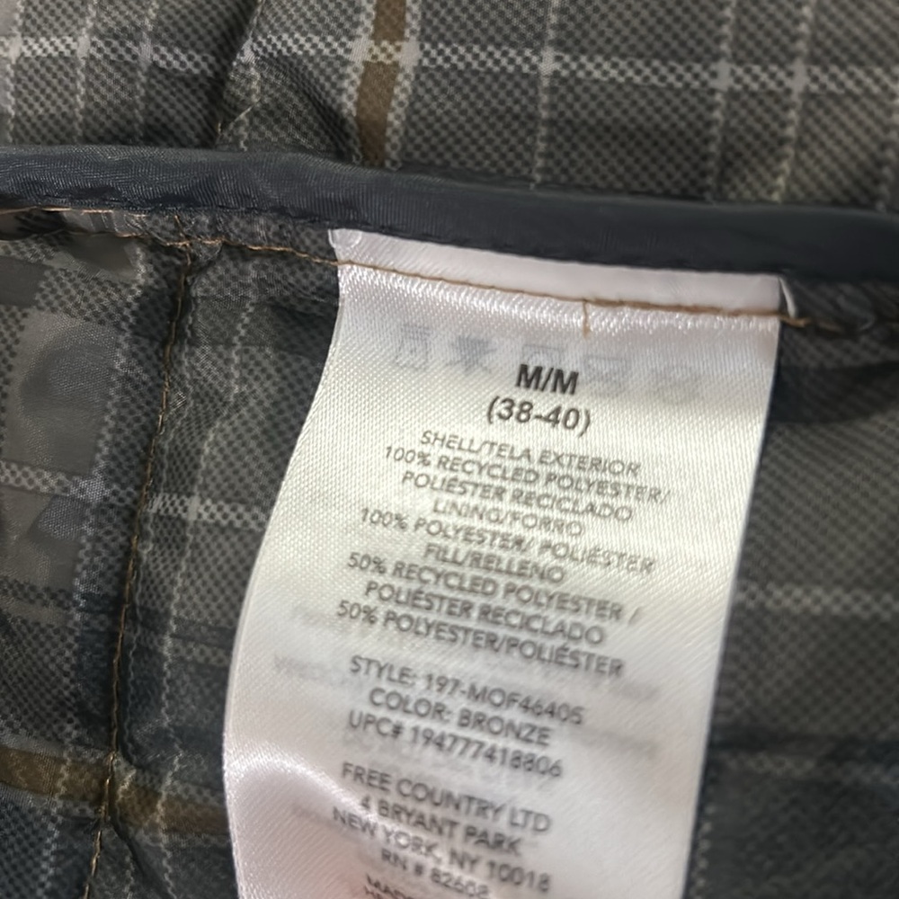Free Country Men’s Puffer Vest Size Medium Tan NWT - Picture 5 of 8